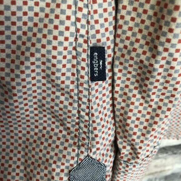 Engbers Button Down Shirt Men’s L (41/42) Long Sleeve Collared Red/Blue - Picture 6 of 13